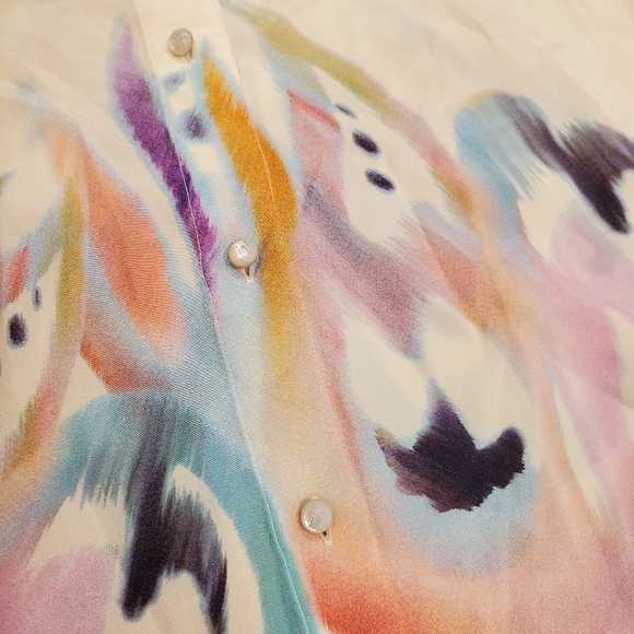 NWT$1,150 ETRO Silk Butterfly Wings Abstract Oversized Crepe Shirt Blouse 46, L - Picture 14 of 16